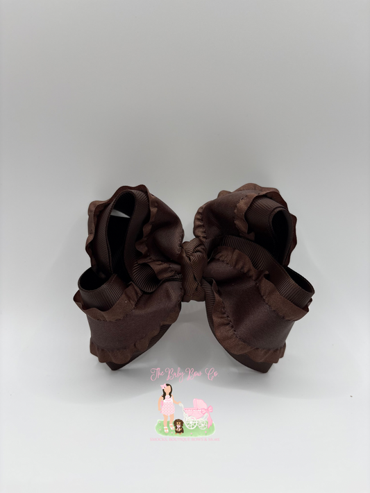 4” Solid Brown Ruffle