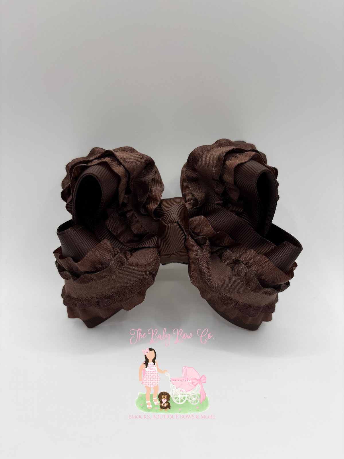 4” Brown Double Ruffle