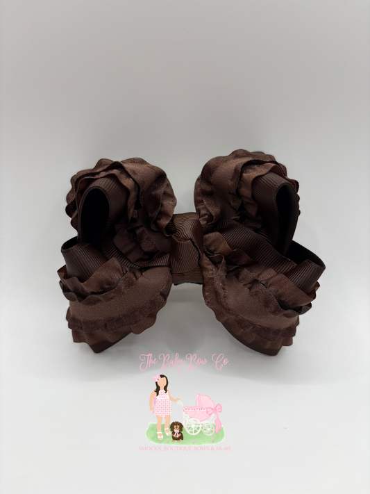 4” Brown Double Ruffle